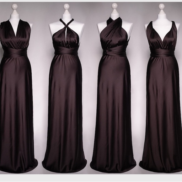 Black Satin Infinity Dress - Picture 1 of 2